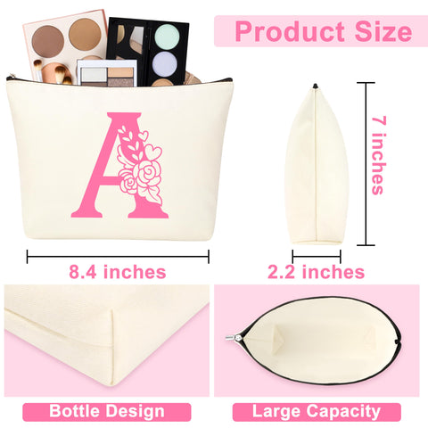 JSENGIFT pink makeup bag keeps cosmetics organized for school and travel