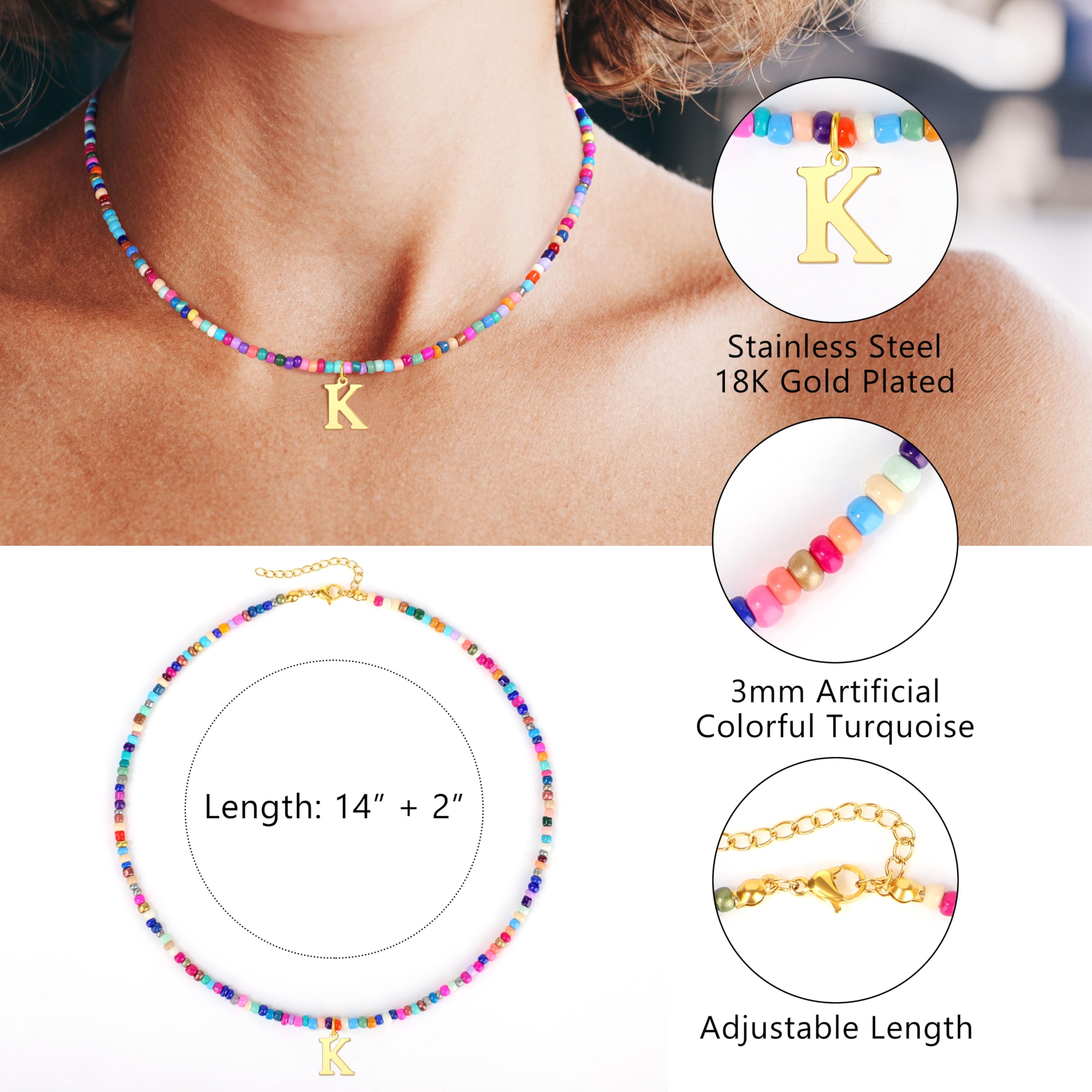 JSENGIFT teen gift box initial necklace adds personalized charm