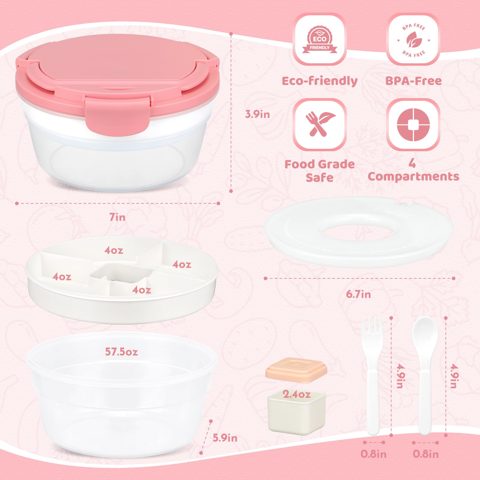 JSLOVE dressing cup 2.5oz for sauces and dips.