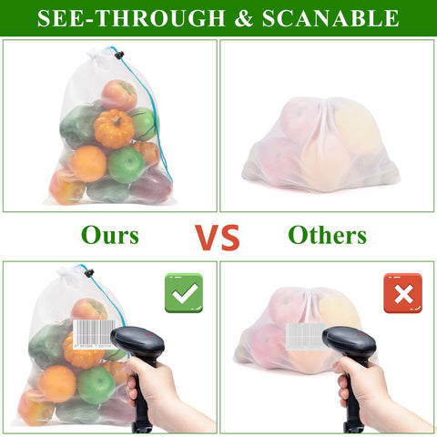 JSVSLTD breathable mesh keeps produce crisper in fridge and during transport