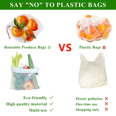 JSVSLTD reusable wash and dry mesh bags ideal for shopping and storage