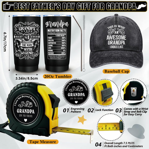 JTAMOHI grandpa gift baseball cap provides breathable comfort and casual style