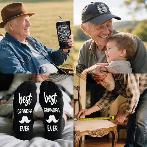 JTAMOHI cozy socks with the playful Best Grandpa Ever message
