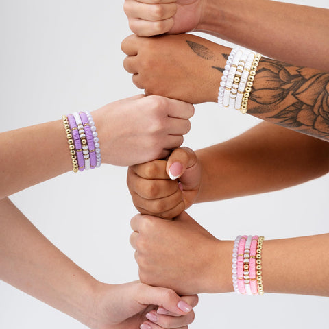 JTEWB clay bead bracelets, stackable and durable with gold-plated accents