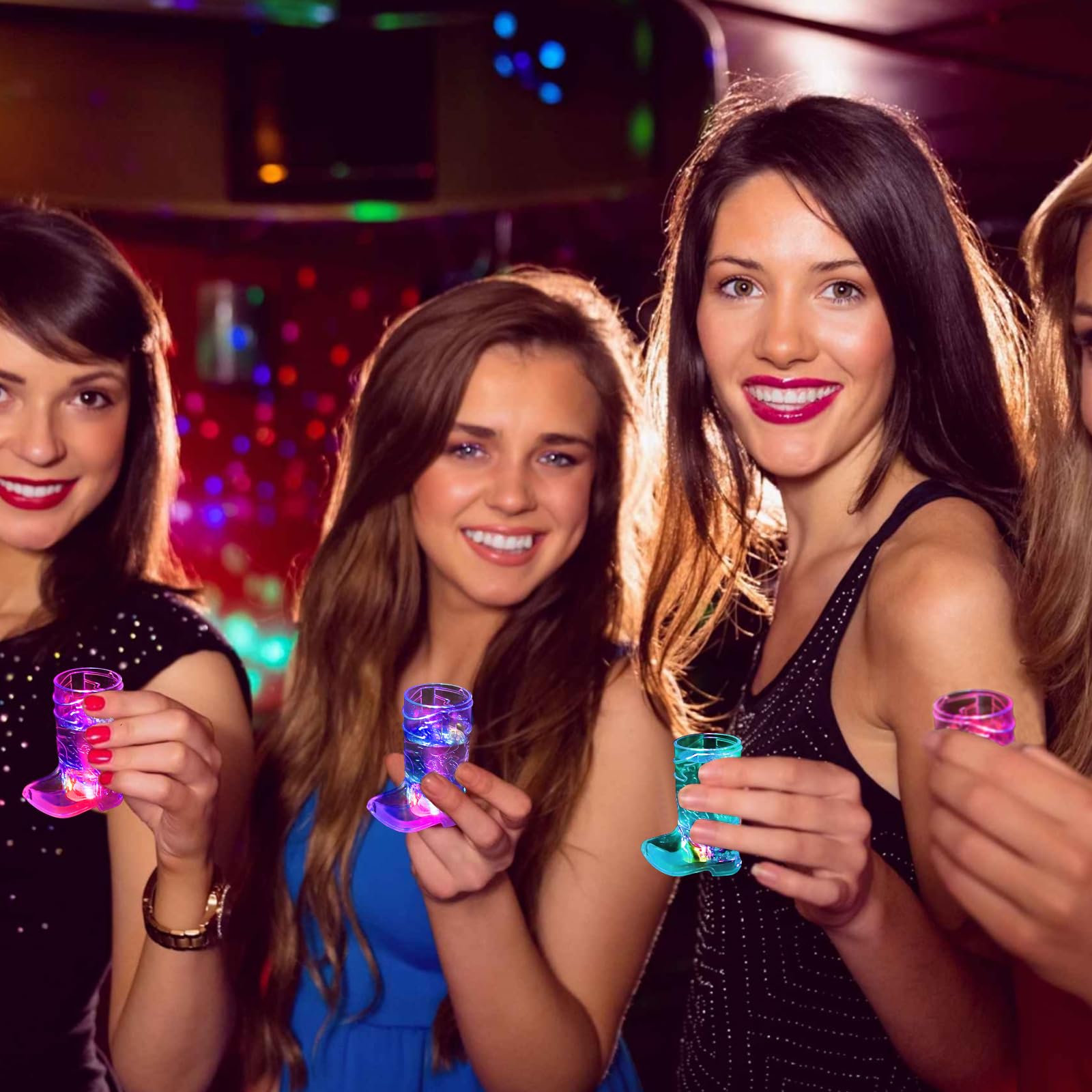 JTWKING LED boot shot glasses illuminate colors to enhance nighttime celebrations