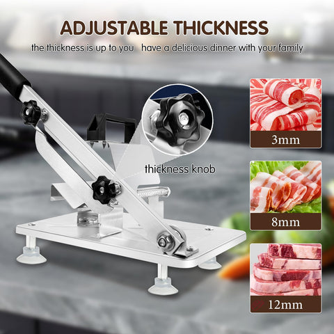 Juanwan manual frozen meat slicer suction cups in action provide stable, non-slip operation