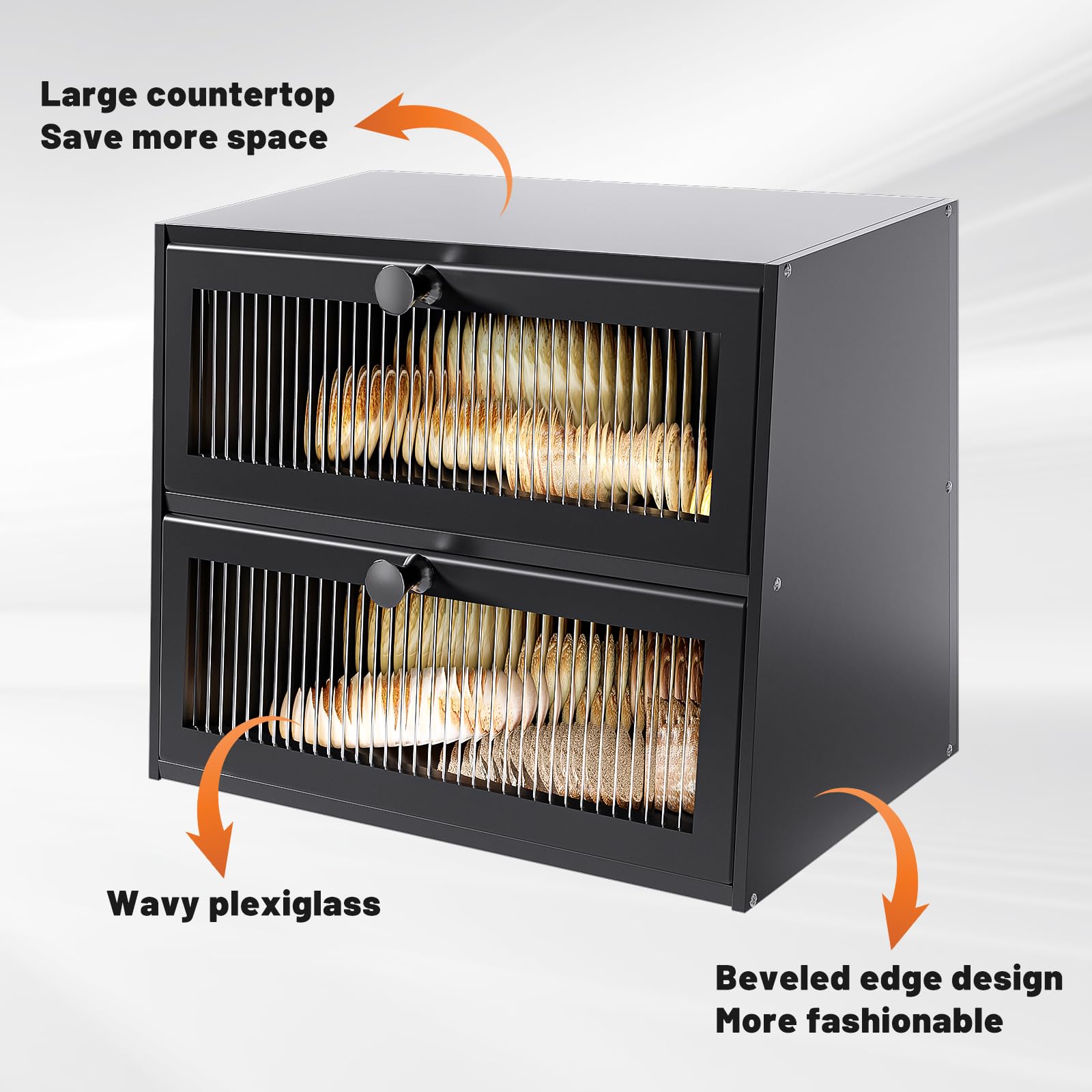 JUATPNIY easy-assembly bread box arrives with parts and instructions.