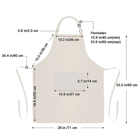 Jubatus beige machine washable apron simplifies cleanup after service.