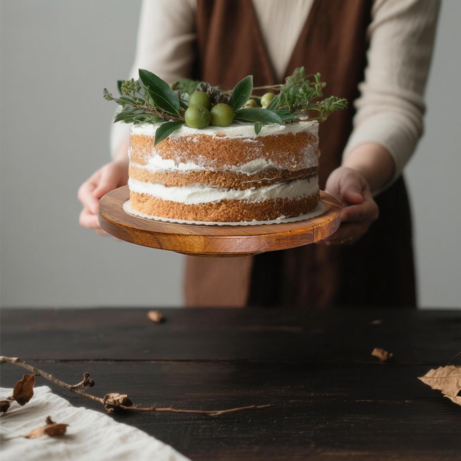Jubilander Acacia cake stand serving desserts as a versatile platter.