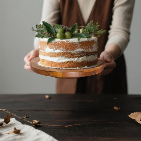 Jubilander Acacia cake stand serving desserts as a versatile platter.