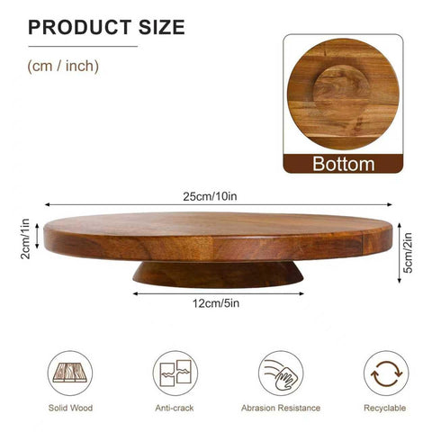 Jubilander Acacia cake stand edge detail highlighting durable round design.