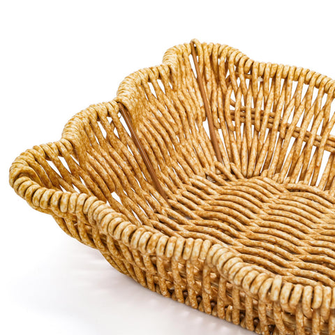 Jucoan 3-pack small poly wicker basket compact for cabinet organization