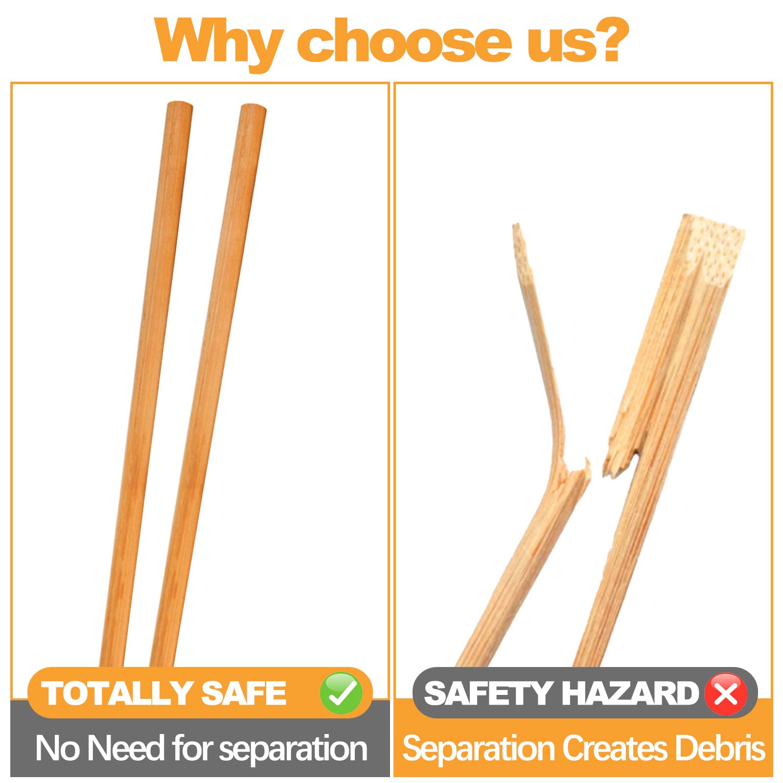 Jucoan bamboo chopsticks with non-slip grip for steady handling during meals.
