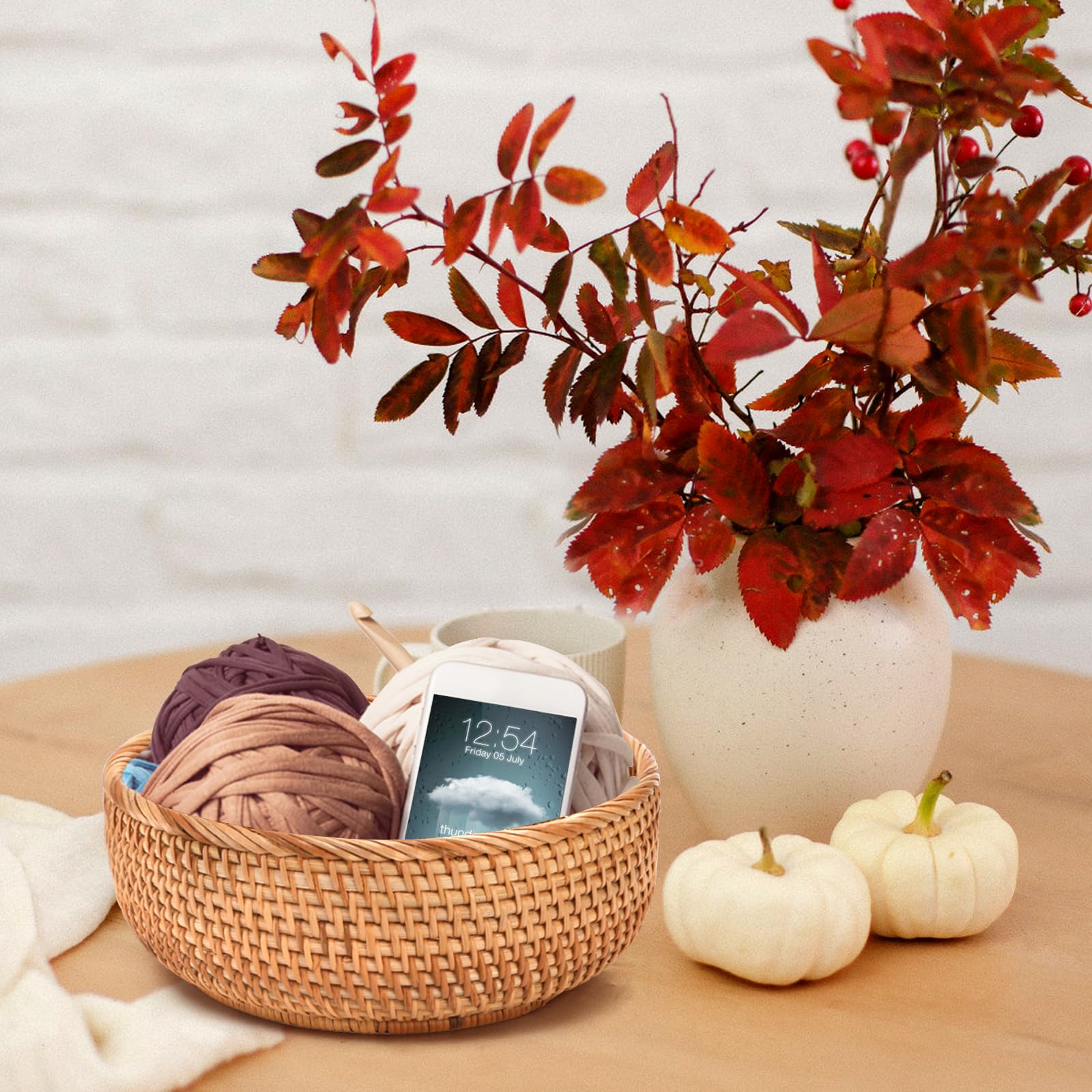 Jucoan countertop storage basket organizes small items neatly.