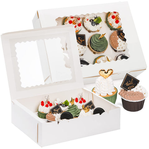 Jucoan cupcake boxes with window display showcase desserts while staying fresh.