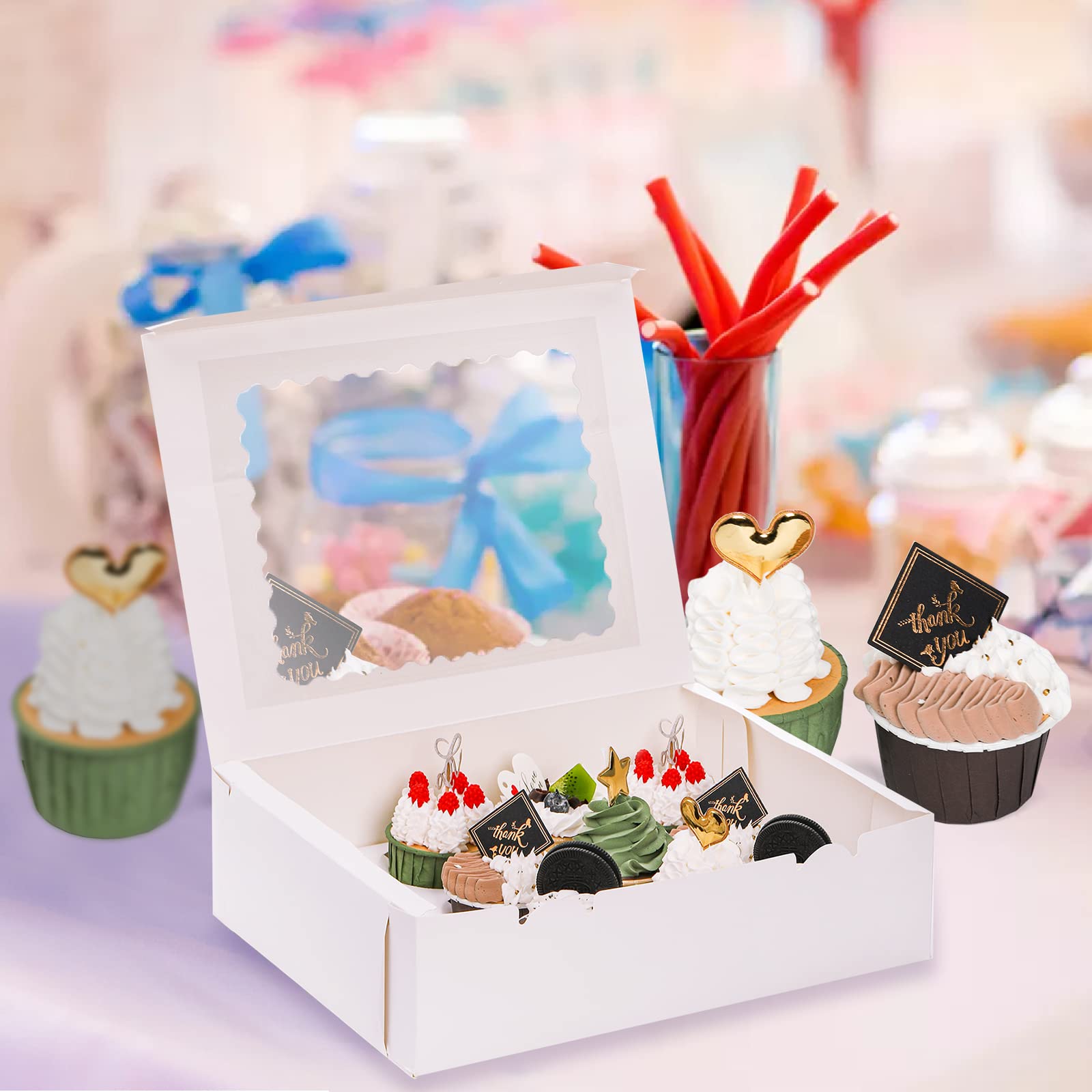 Jucoan cupcake carrier with window preserves presentation for customers.