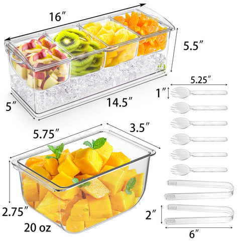 Jucoan four removable compartments for clean, easy refills during party service.