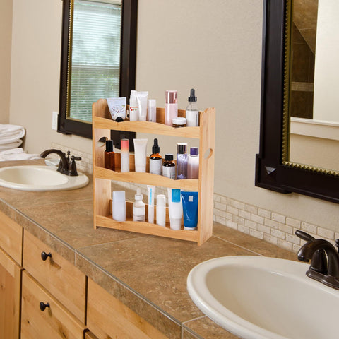 Jucoan freestanding bamboo spice rack ready for countertop organization