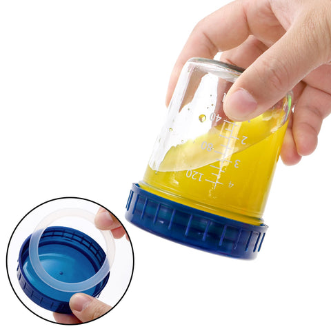 Jucoan glass storage jar with airtight lids in eight colors.