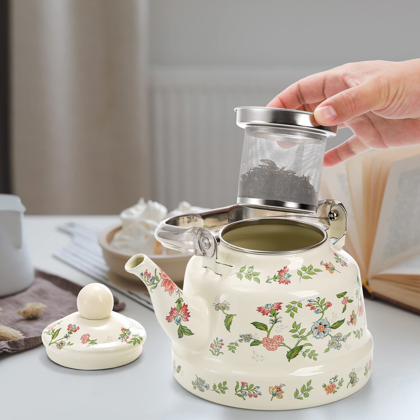 Jucoan green floral design adds style to kitchen or campsite