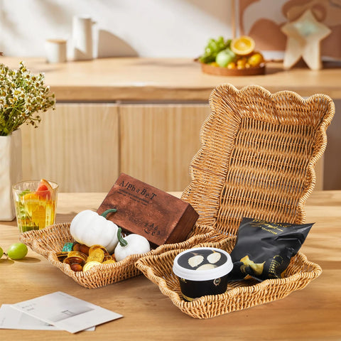 Jucoan rectangular baskets stacked space-saving nested design