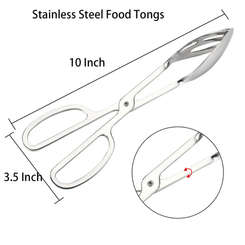 Jucoan salad tongs close up with scissor handles for a secure grip