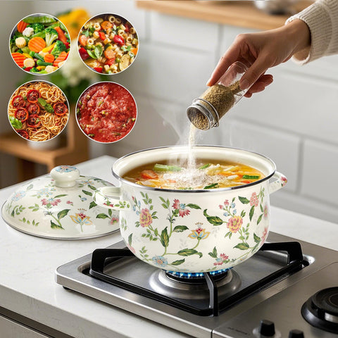 Jucoan stockpot compatible with induction, electric, gas, and halogen stoves