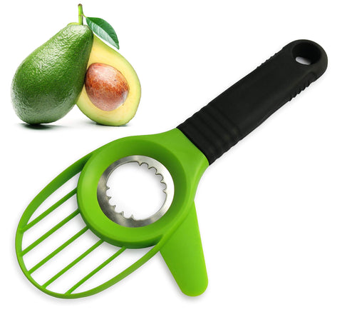 Jugetware Avocado Slicer 3pc Set pit-removal action makes seed extraction easy.
