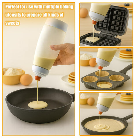 JUGGPENG batter dispenser with detachable base makes filling and cleaning simple.