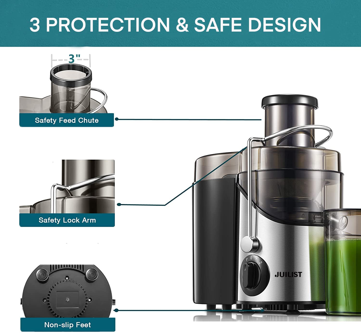 Stainless steel disc and micro-mesh filter on Juilist juicer