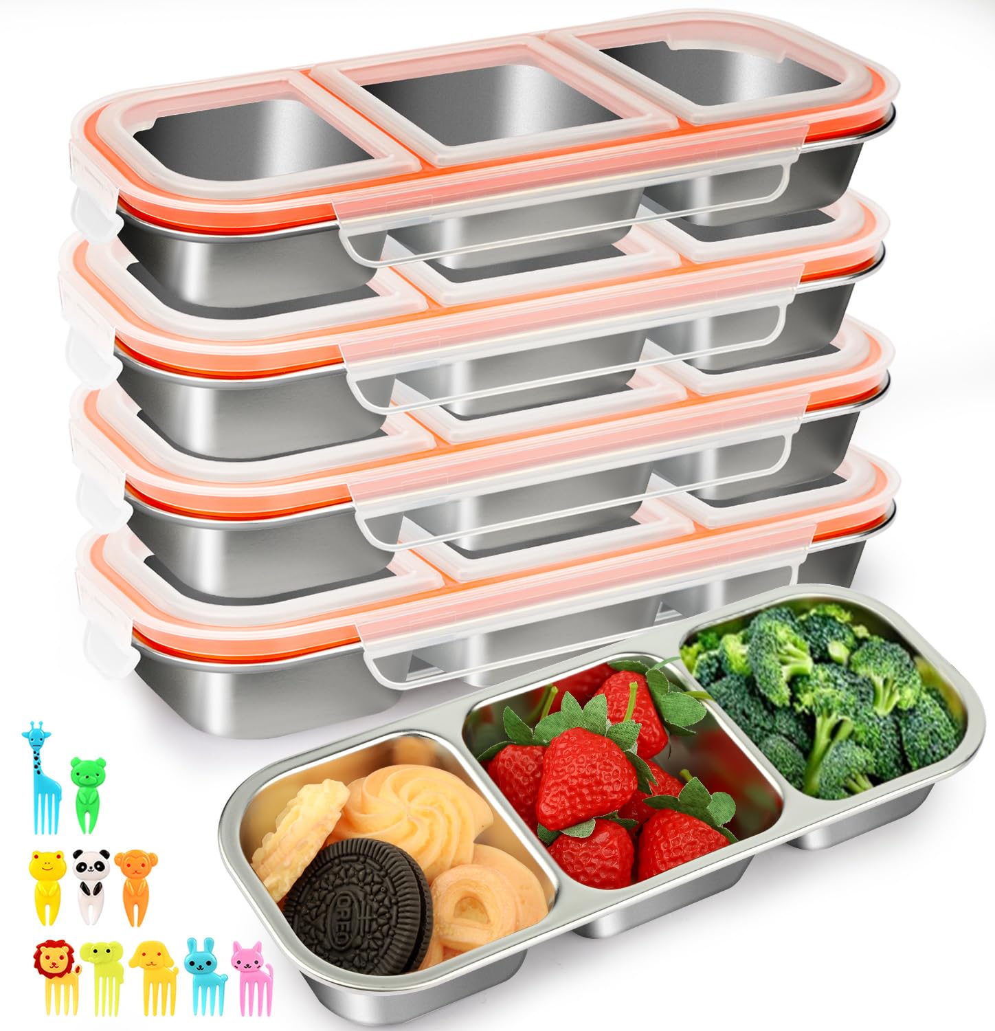 JUJOJB 4-pack Bento Box front view shows portable lunch solution