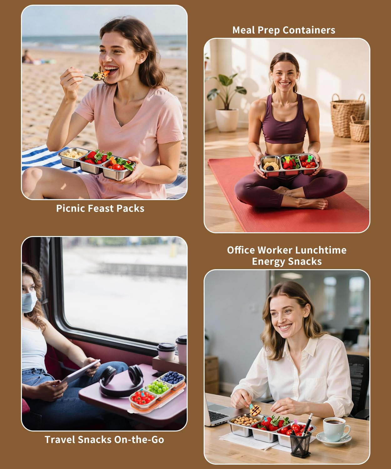 JUJOJB Bento Box versatile compartments for yogurt, fruit, and sauces