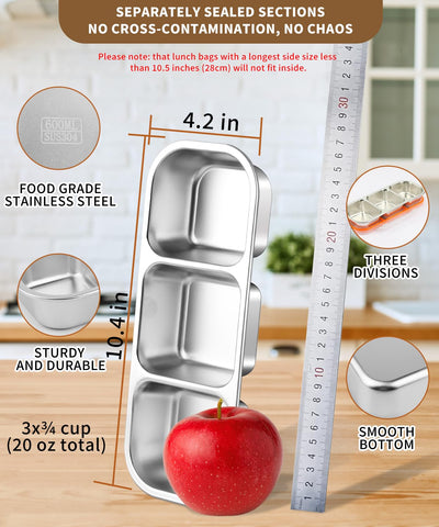 JUJOJB Bento Box three-compartment layout keeps snacks organized
