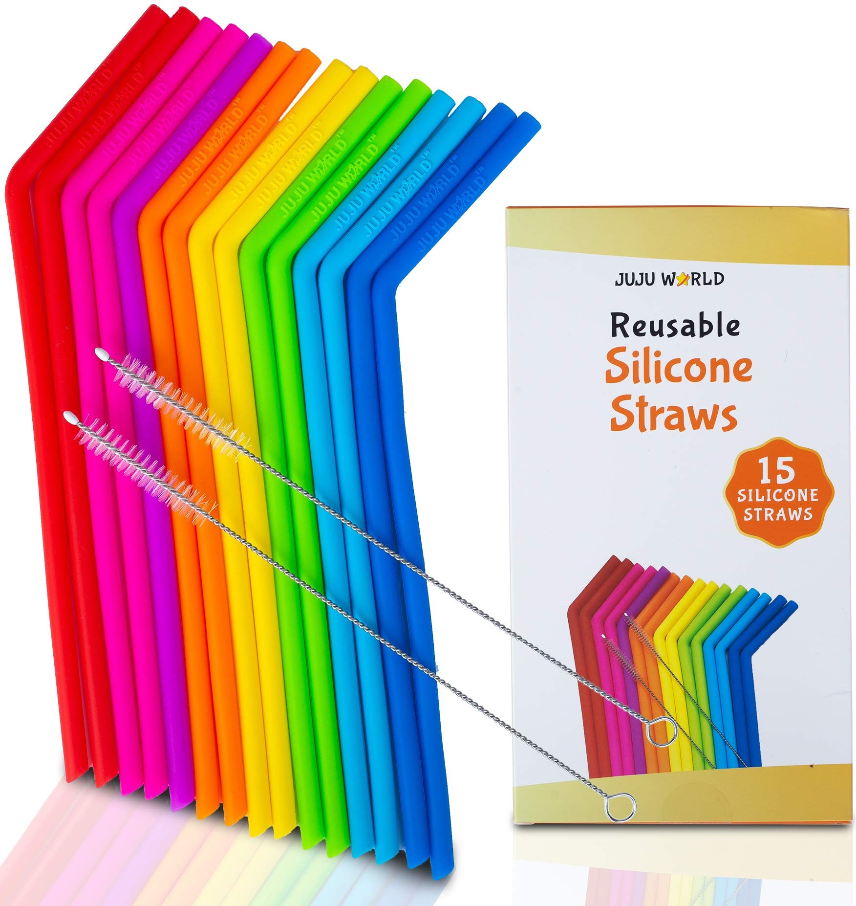 Juju World no rubber taste silicone straws preserve beverage flavor