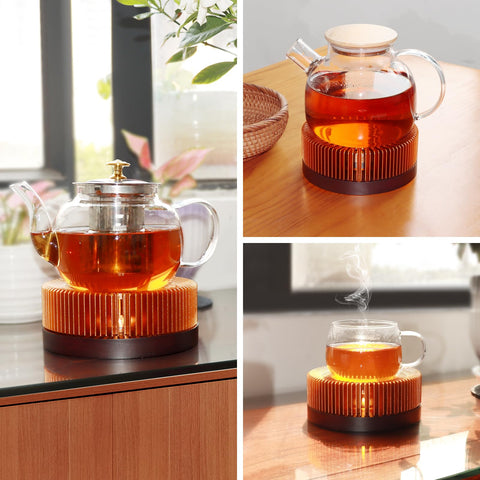 JUKFITA teapot warmer design emphasizing wide stability for many teapots