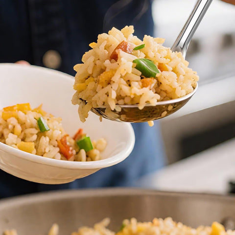 JULIPRO ergonomic grip spoons provide secure control even when wet