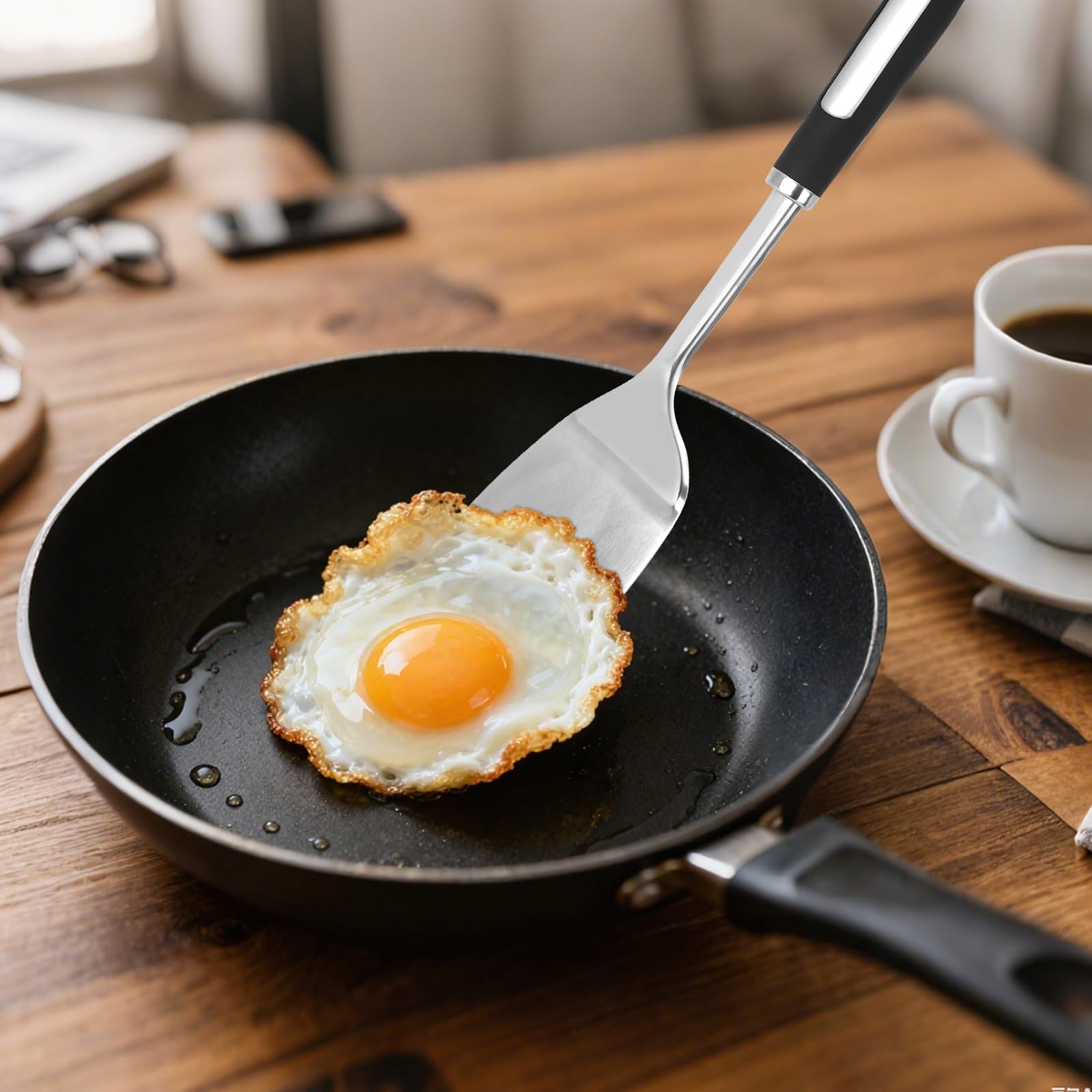 JULIPRO heat-resistant spatula withstands high temps without warping.