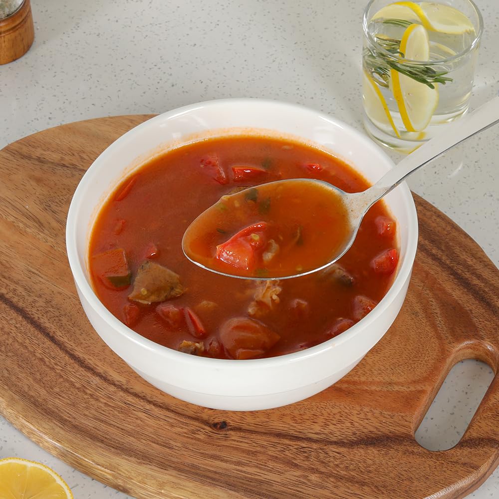 JULIPRO heavy-duty stainless steel spoons withstand daily kitchen use.