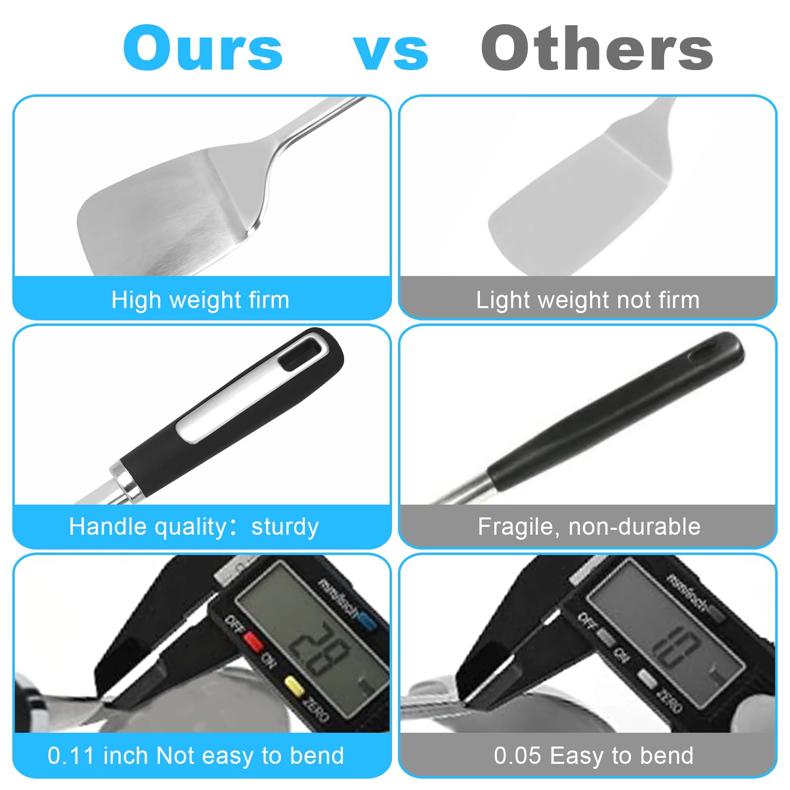 JULIPRO solid turner with polished handle for sturdy lifting