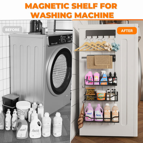JulktLli magnetic shelves in different sizes for versatile storage.