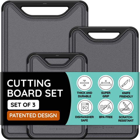 July Home cutting boards 16x10 with dishwasher-safe surface for quick cleanup.