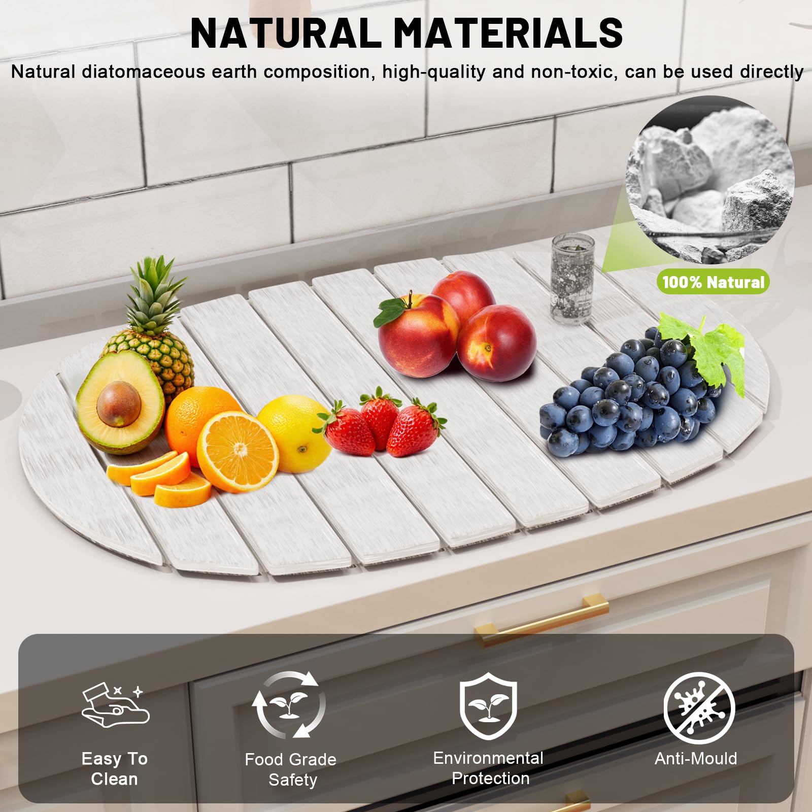 Julysky diatomaceous-earth absorbent layer shown on surface