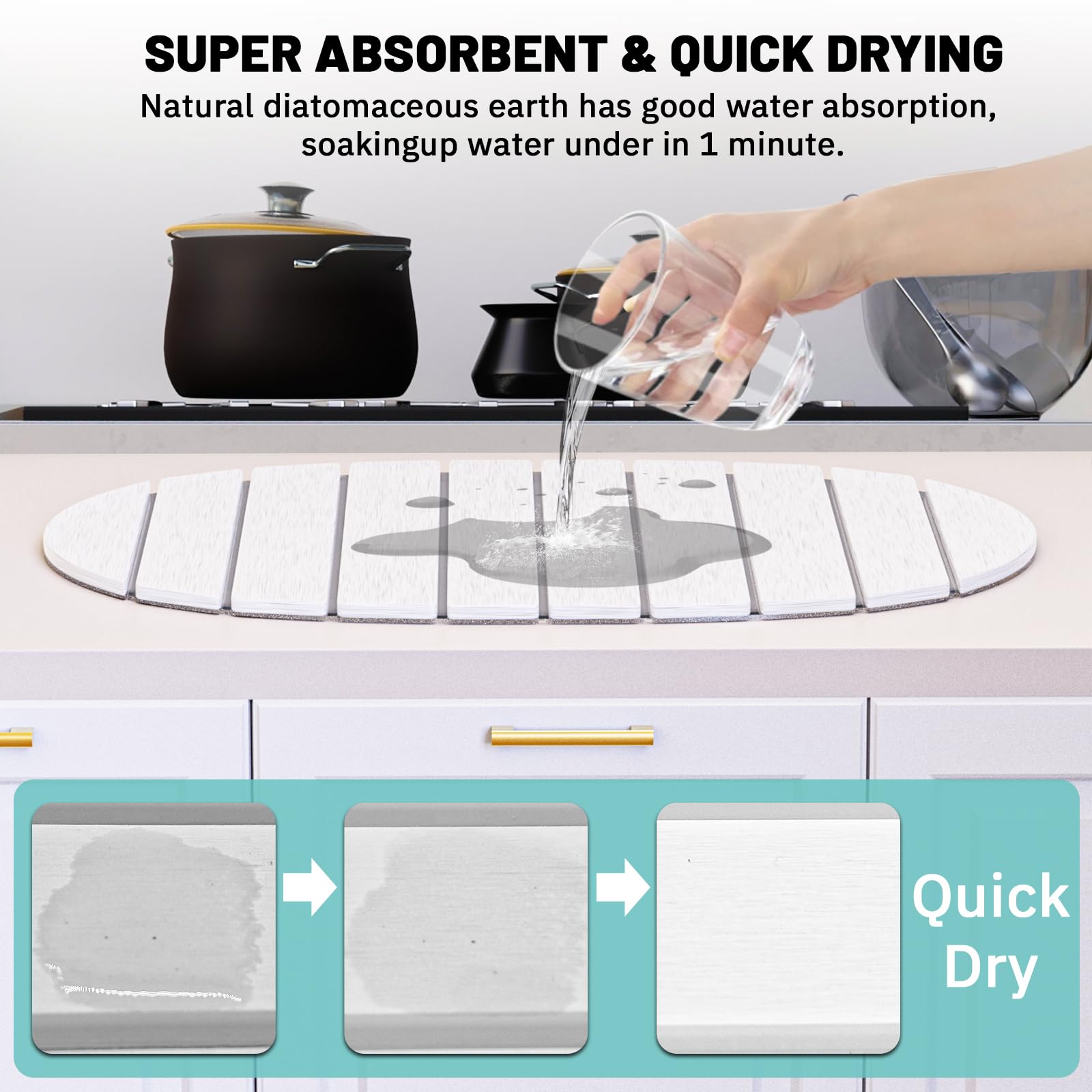 Julysky easy-to-clean drying mat ready for rinse and air-dry
