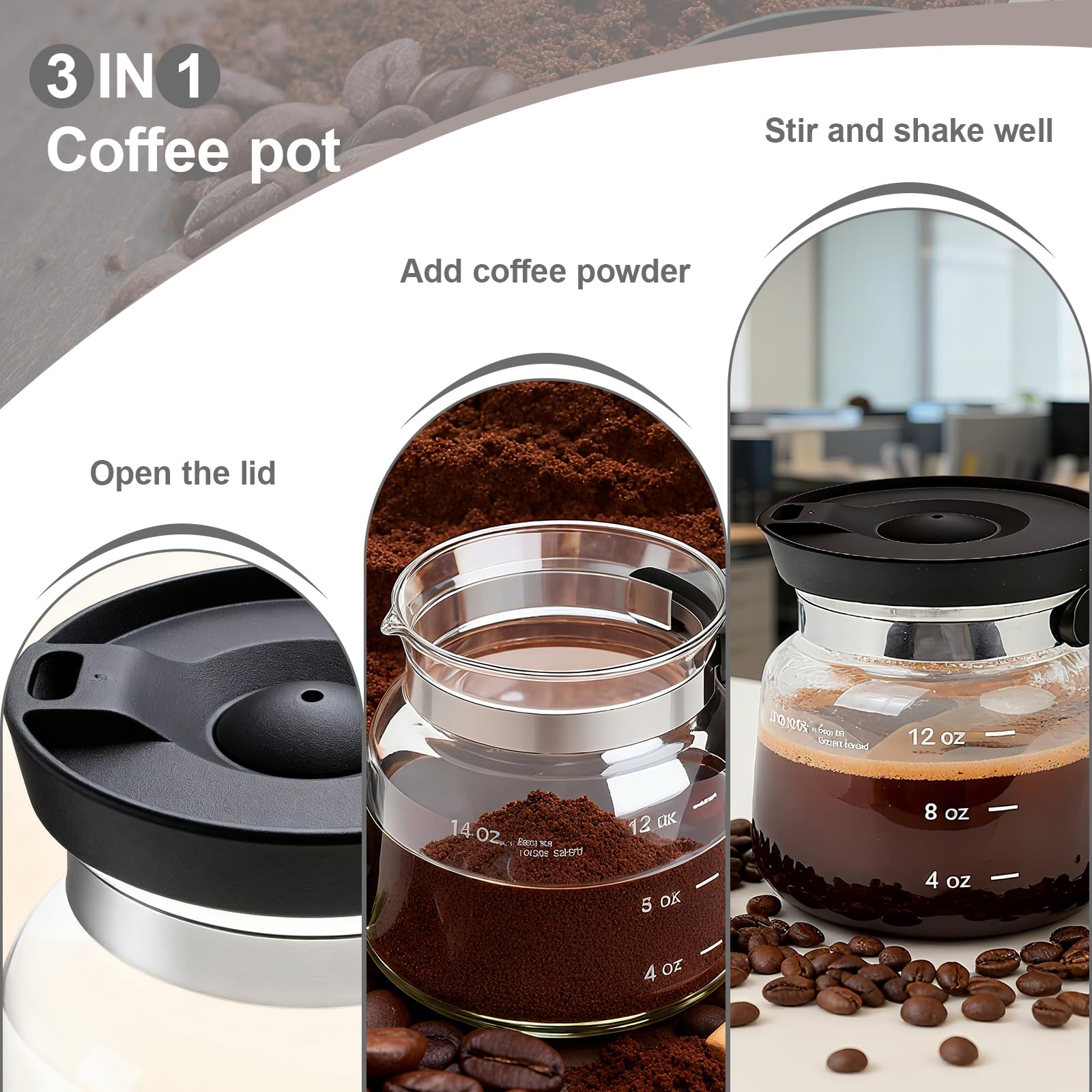 Julyxi clear borosilicate mug highlights drink color and heat resistance for hot or cold drinks.