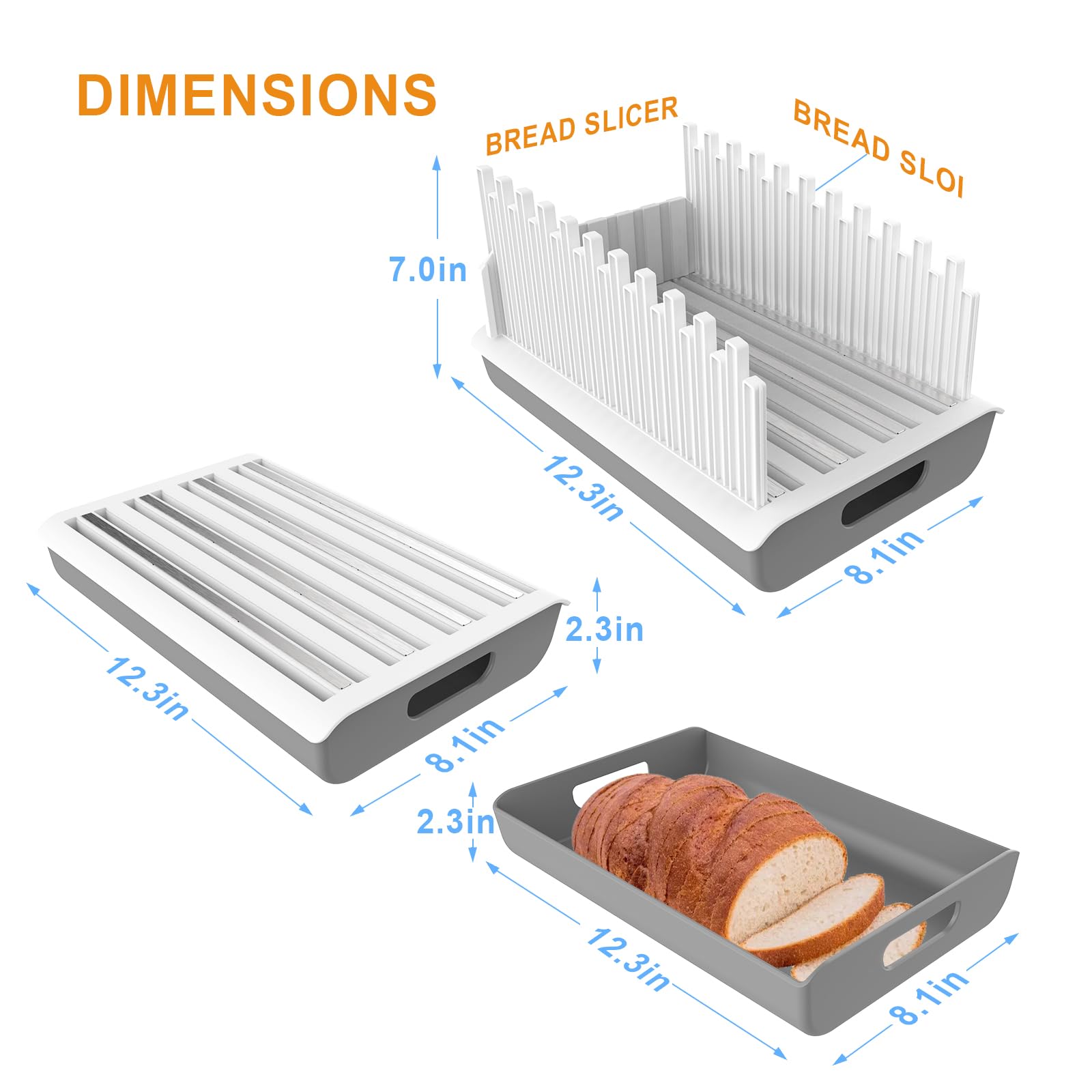 JUMEIHUI bread slicer compact tray stores accessories neatly.