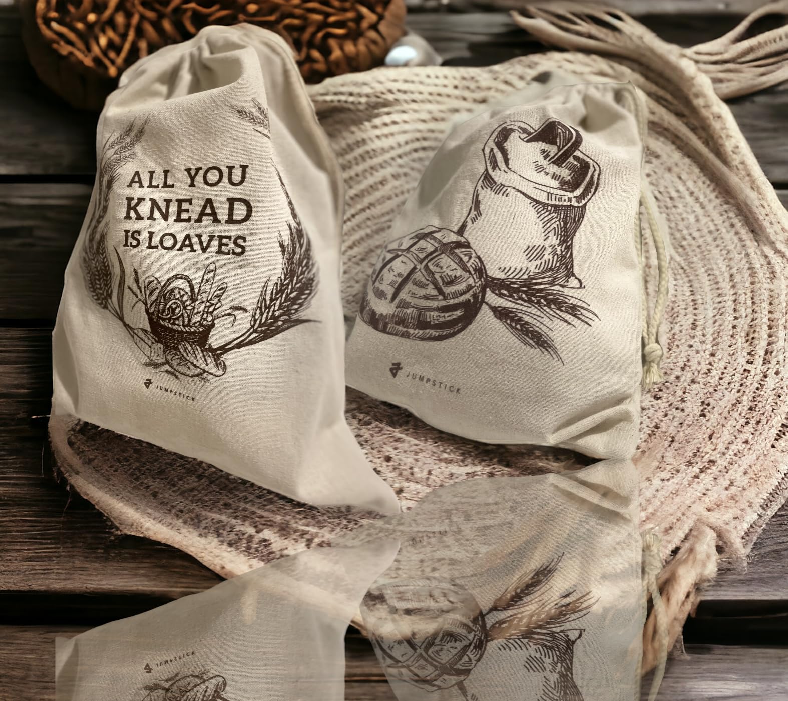 Jumpstick artisan bakery storage bag for fresh bread on countertops