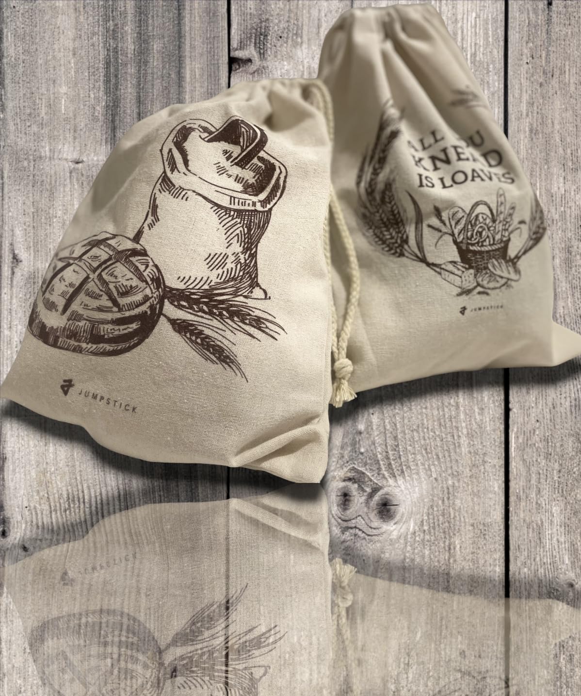 Jumpstick gift-ready bread bag simple lines soft fabric packaging