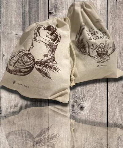 Jumpstick gift-ready bread bag simple lines soft fabric packaging
