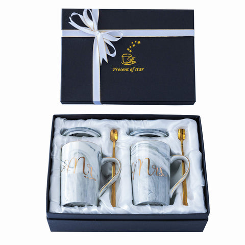 Jumway Mr mug grey with unique pattern ideal for couples' morning coffee