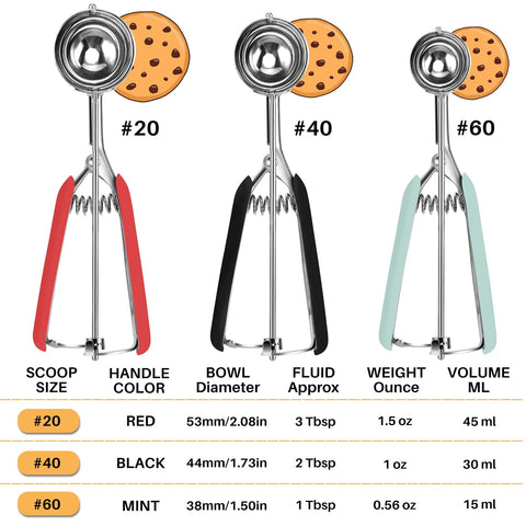 JUNADAEL J cookie scoop with trigger release for easy dough portioning.